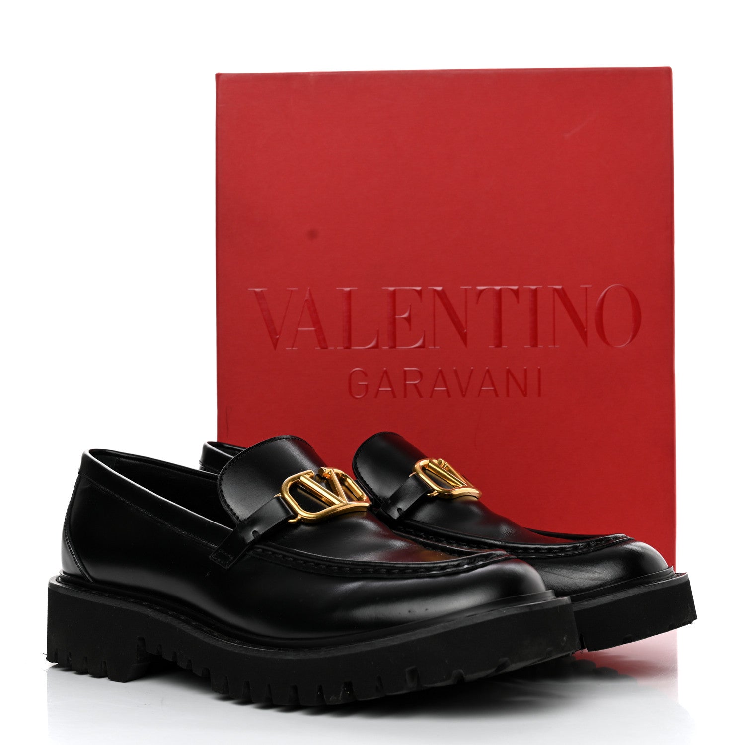 Valentino Garavani Calfskin VLogo Loafers 38.5 Black 9 of 9