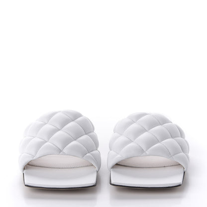 Bottega Veneta Nappa Matelasse Padded Flat Sandals 37.5 Optic White 2 of 8