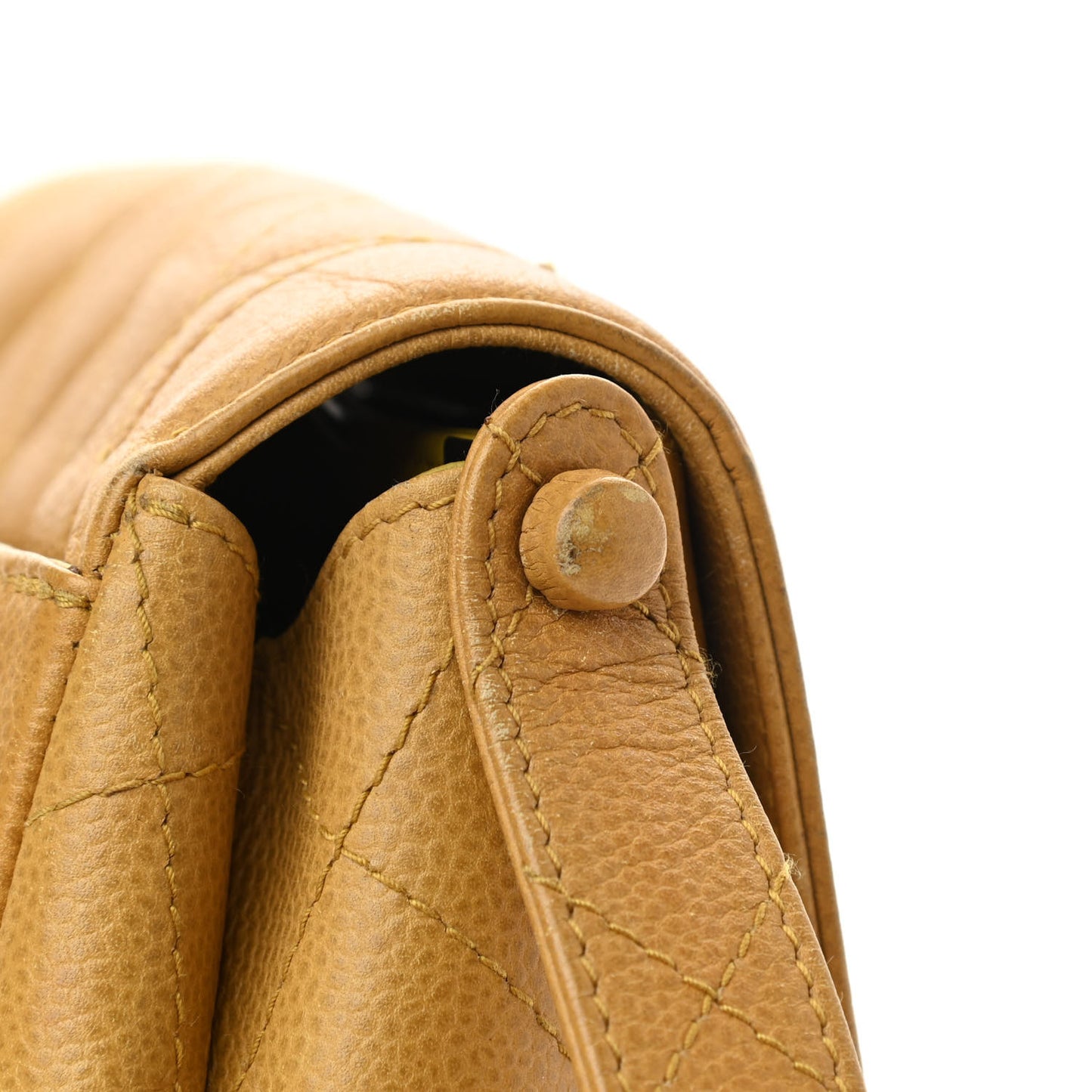 Caviar Quilted Small Single Flap Yellow