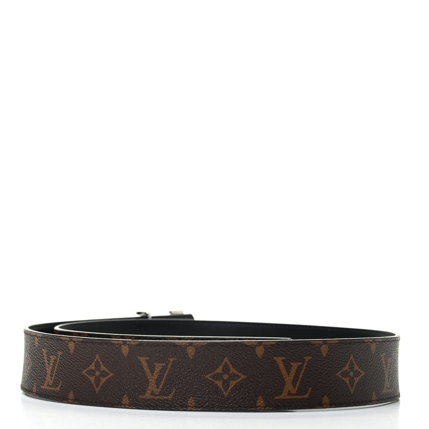 Louis Vuitton Calfskin Monogram 40mm LV Initiales Reversible Belt 85 34 Black 2 of 5