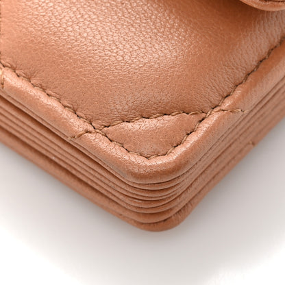 Chanel Lambskin Quilted Chanel 19 Flap Card Holder With Chain Brown 13 of 14