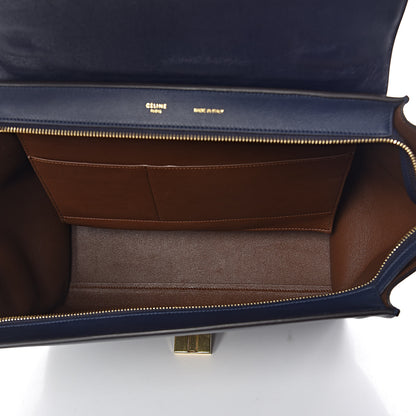 Celine Drummed Calfskin Suede Medium Trapeze Ocean Blue 5 of 9