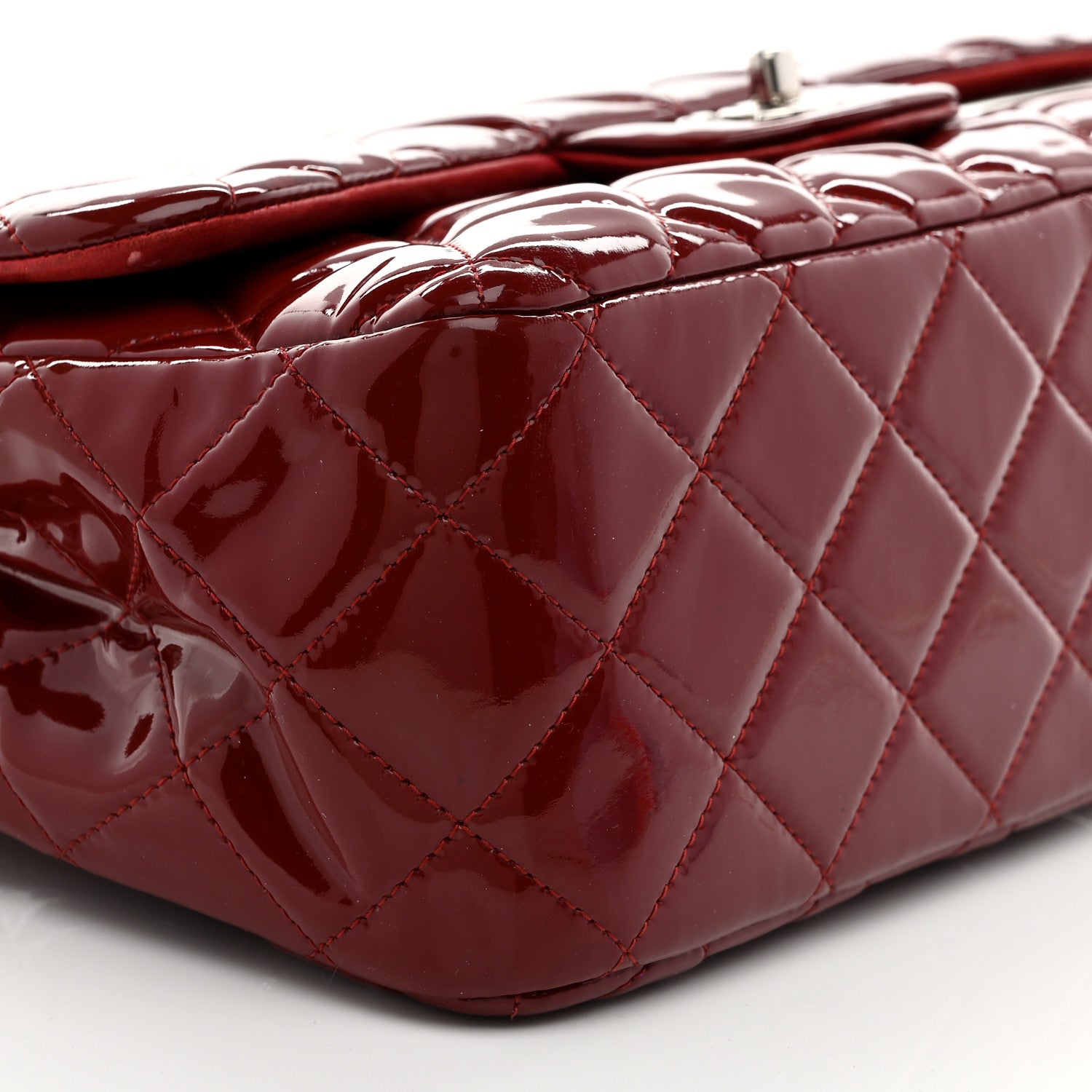 Chanel Patent Quilted Jumbo Double Flap Red 9 of 10
