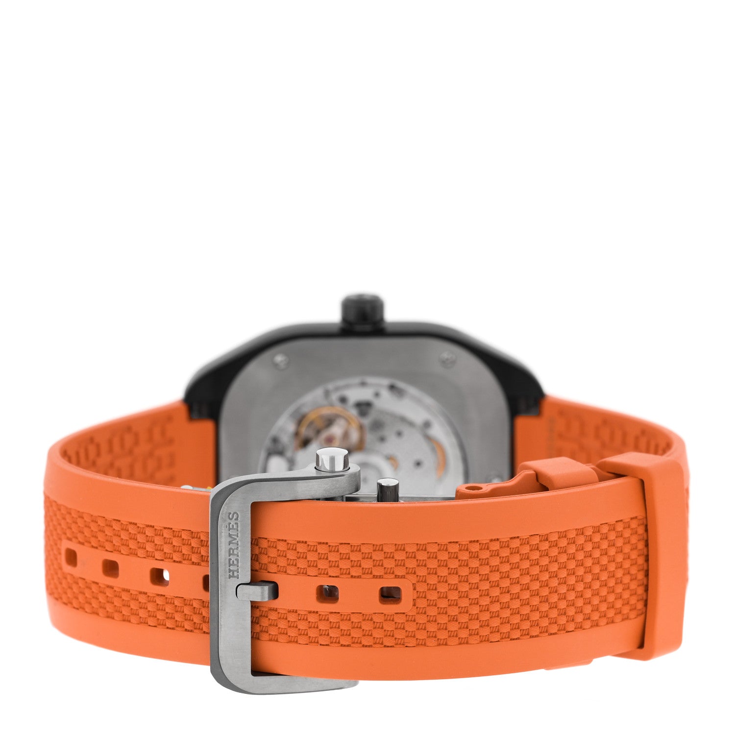 Hermes DLC Coated Titanium Rubber 39mm H08 Automatic Watch Orange 3 of 5
