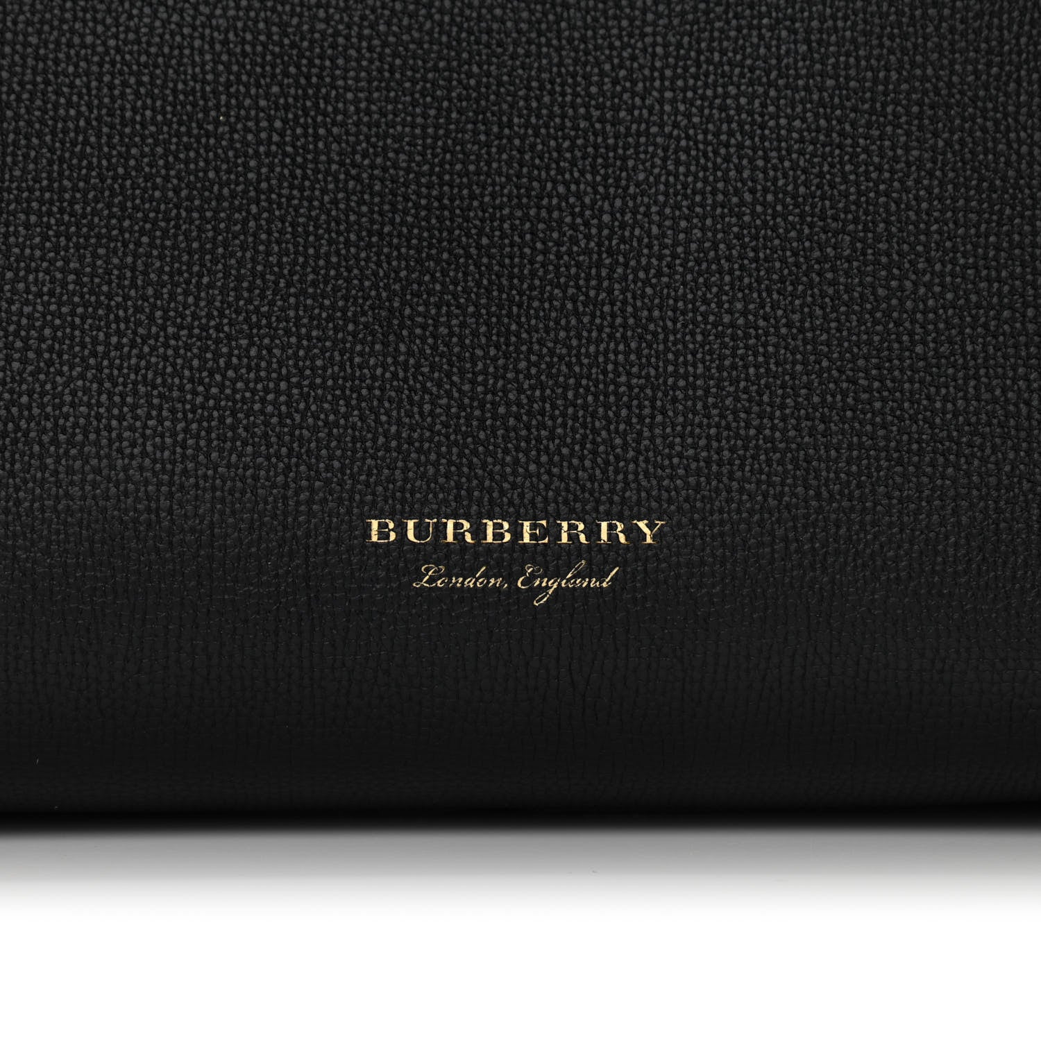 Burberry Grainy Calfskin House Check Medium Banner Tote Black 8 of 11