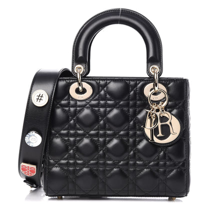 Christian Dior Lambskin Cannage Small Lucky Badges My Lady Dior Black 1 of 8