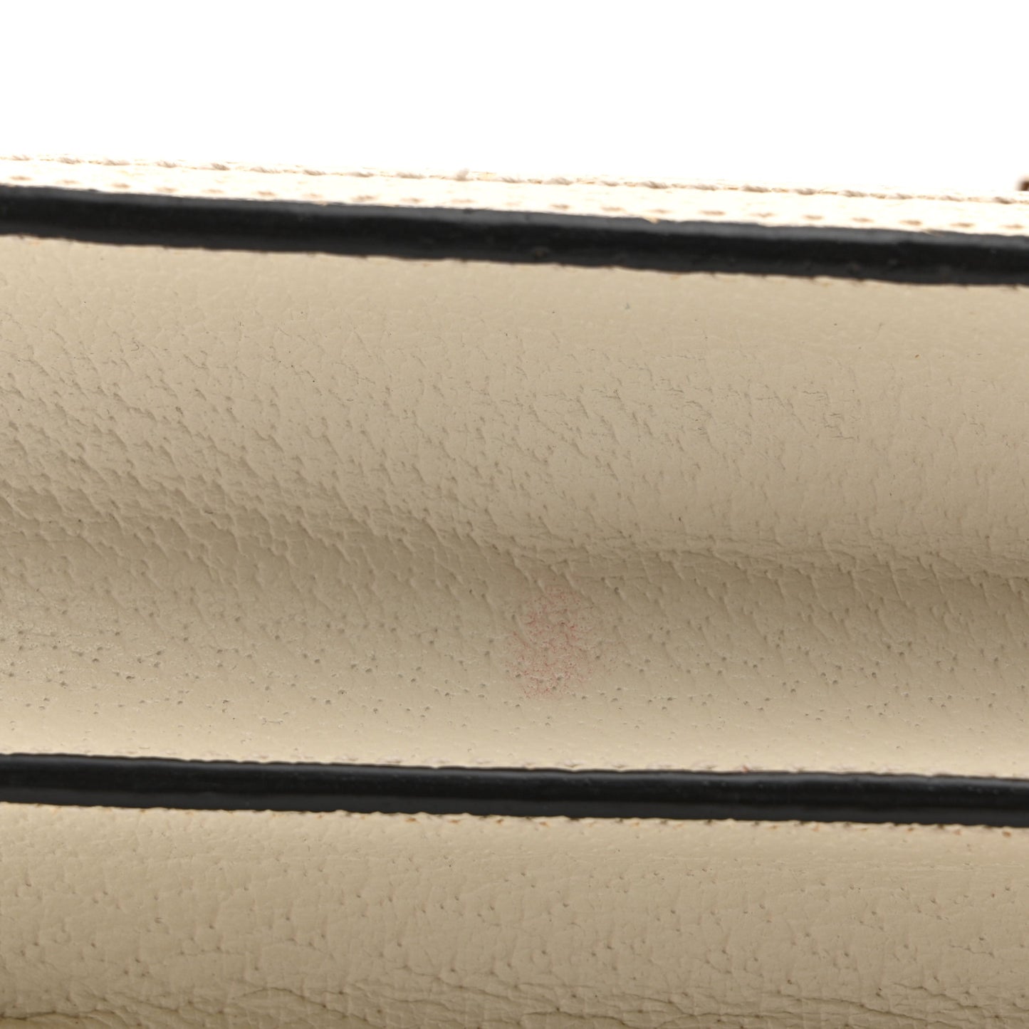 GG Supreme Monogram Textured Dollar Calfskin Web Small Ophidia Padlock Top Handle Bag Beige Ebony Mystic White