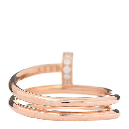 Cartier 18K Pink Gold Diamond Double Juste Un Clou Ring 50 5.25 3 of 6