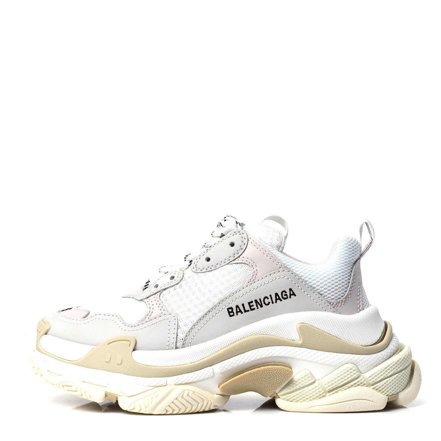 Balenciaga Fabric Mesh Womens Triple S Sneakers 36 White 1 of 6