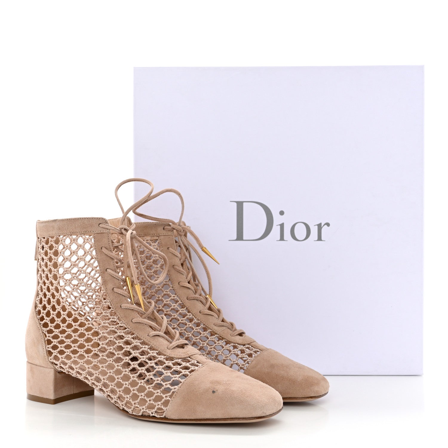 Christian Dior Suede Resille Naughtily-D 30mm Ankle Boots 36.5 Nude 11 of 11