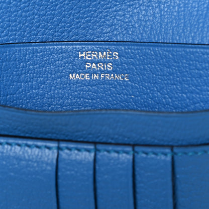 Hermes Ostrich Bearn Compact Wallet Bleuet 6 of 7