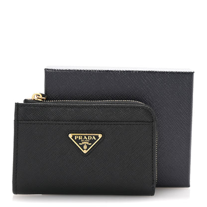 Prada Saffiano Triangle Zip Around Keychain Black 7 of 7
