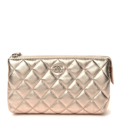 Chanel Metallic Lambskin Quilted Cosmetic Pouch Gold 1 of 10
