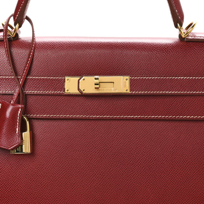 Hermes Veau Grain Lisse Kelly Sellier 35 Rouge Vif 8 of 10
