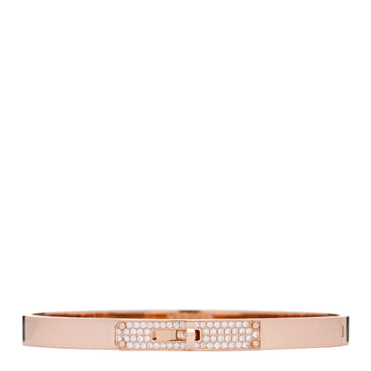 Hermes 18K Rose Gold Diamond PM Kelly Pave Bracelet ST 1 of 4