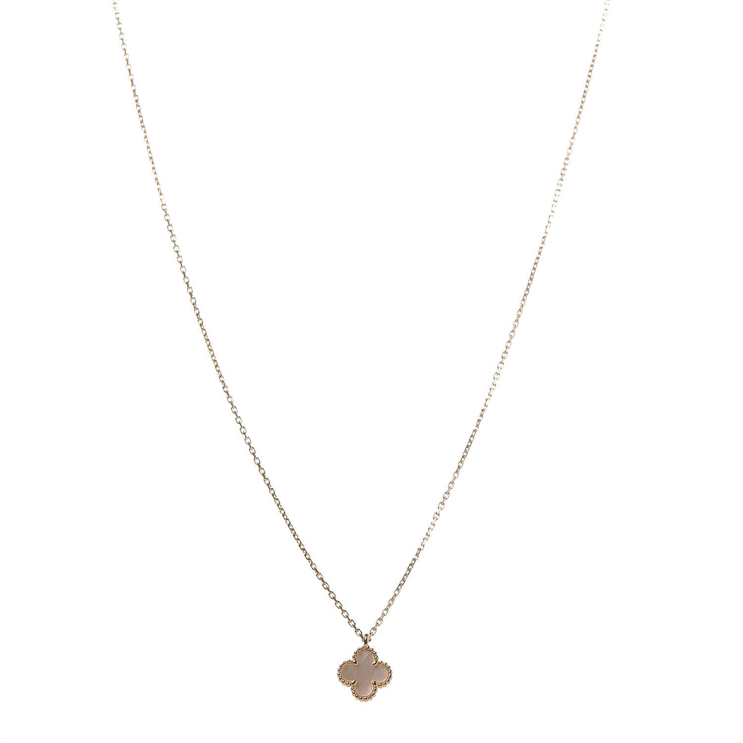 18K Yellow Gold Mother of Pearl Sweet Alhambra Pendant Necklace
