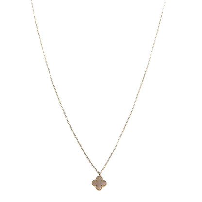 Van Cleef & Arpels 18K Yellow Gold Mother of Pearl Sweet Alhambra Pendant Necklace 1 of 7