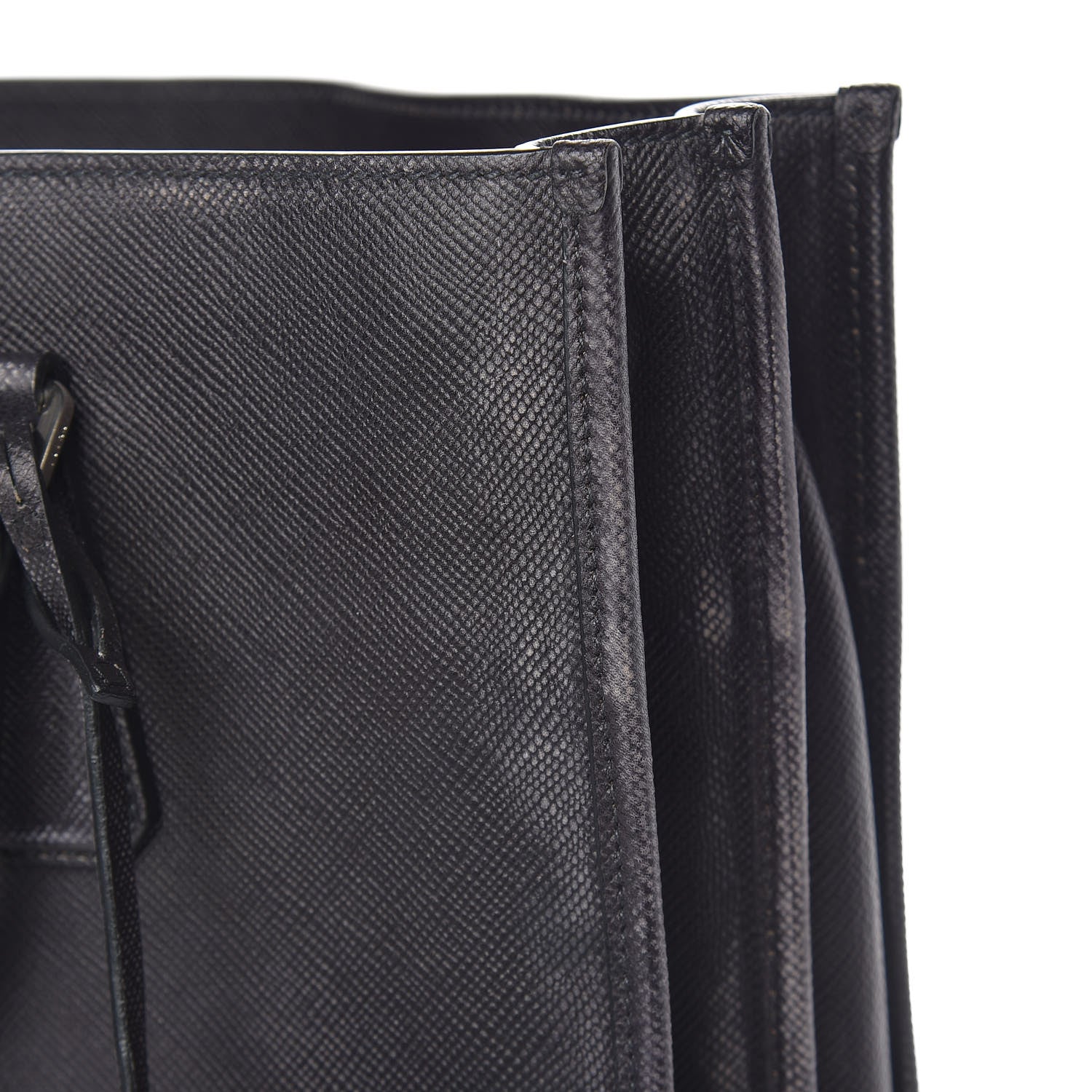 Prada Saffiano Cuir Double Handle Tote Baltico 13 of 22