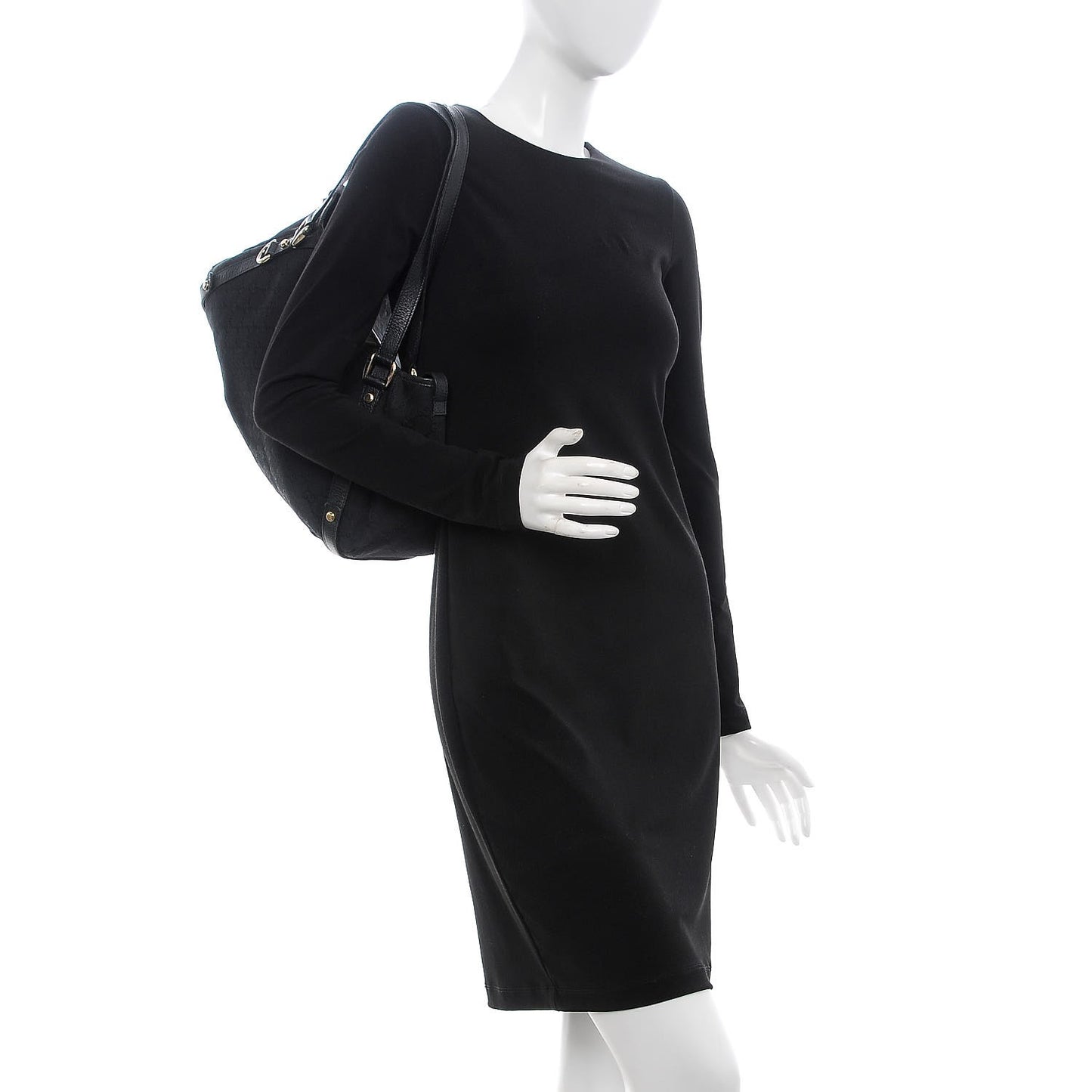 Monogram Medium Abbey Shoulder Bag Black