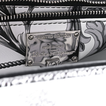 Salvatore Ferragamo Metallic Snakeskin Medium Boxyz Silver 5 of 8