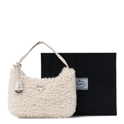Prada Cashmere Mini Re-Edition 2000 Bag Naturale 10 of 10
