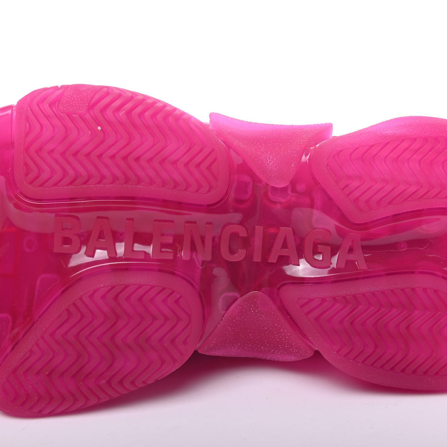 Fabric Mesh Clear Sole Fluo Womens Triple S Sneakers 37 Pink