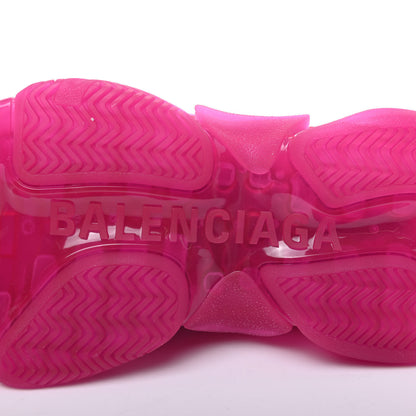 Balenciaga Fabric Mesh Clear Sole Fluo Womens Triple S Sneakers 37 Pink 6 of 10
