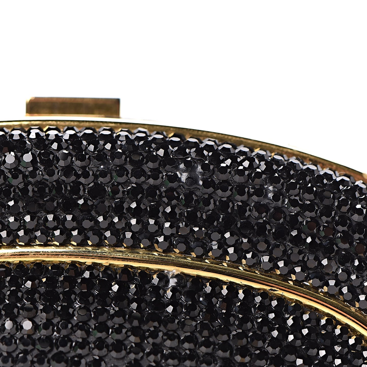 Swarovski Crystal Minaudiere Clutch Black Gold