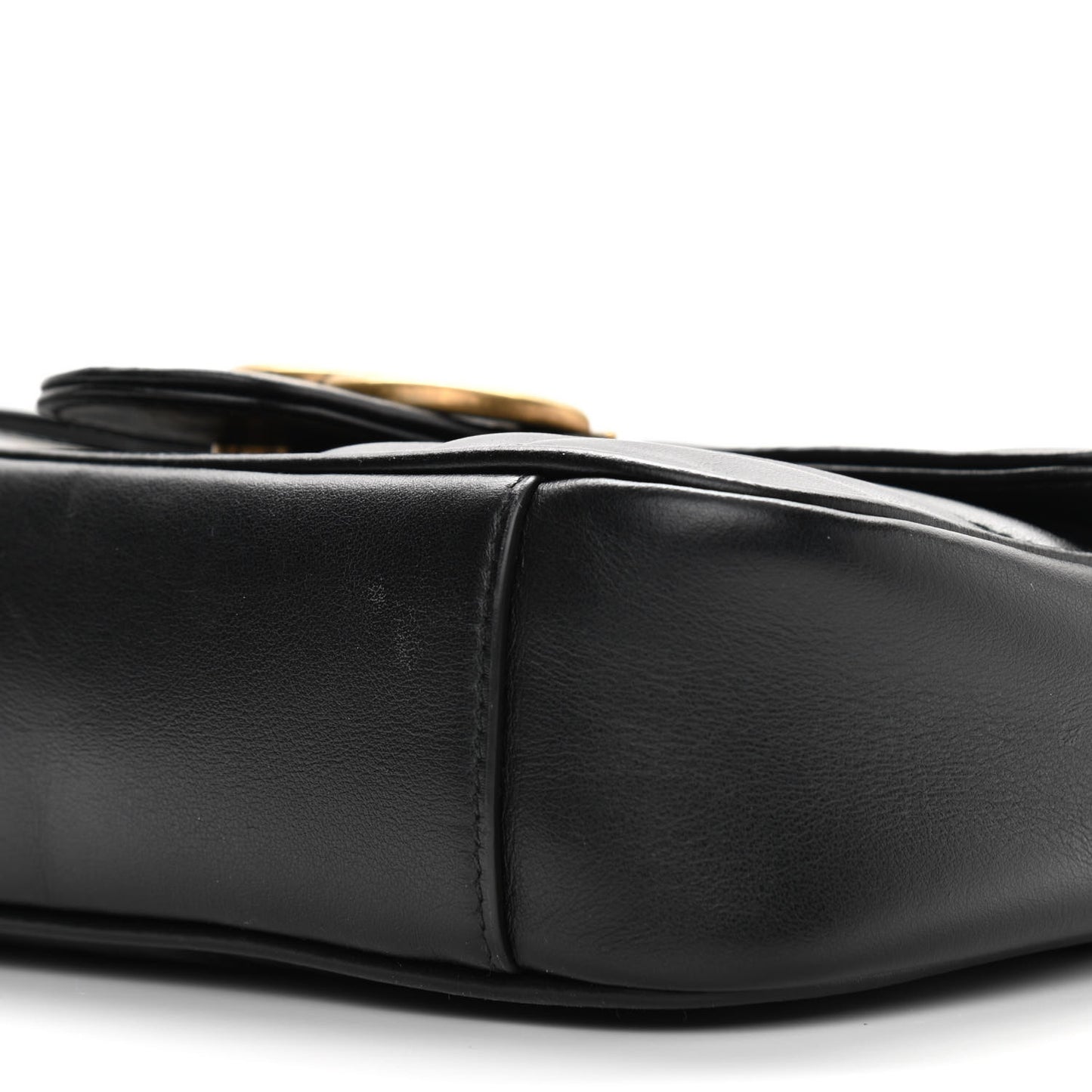Calfskin Matelasse Mini GG Marmont Shoulder Bag Black