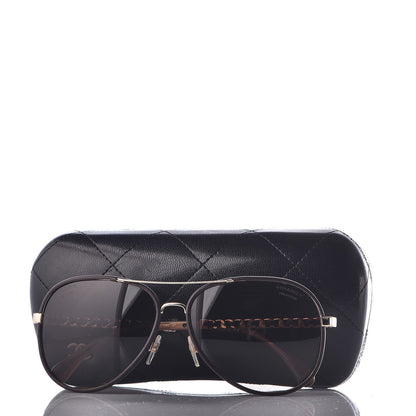 Chanel Metal Polarized Pilot Winter Sunglasses 4219-Q Brown 7 of 7