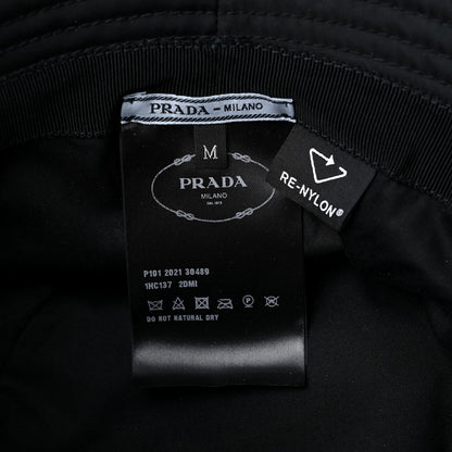 Prada Re-Nylon Metal Triangle Logo Womens Bucket Hat M Black 7 of 7