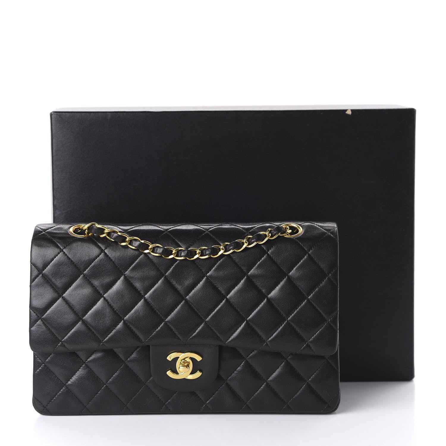 Chanel Lambskin Quilted Medium Double Flap Black 11 of 11