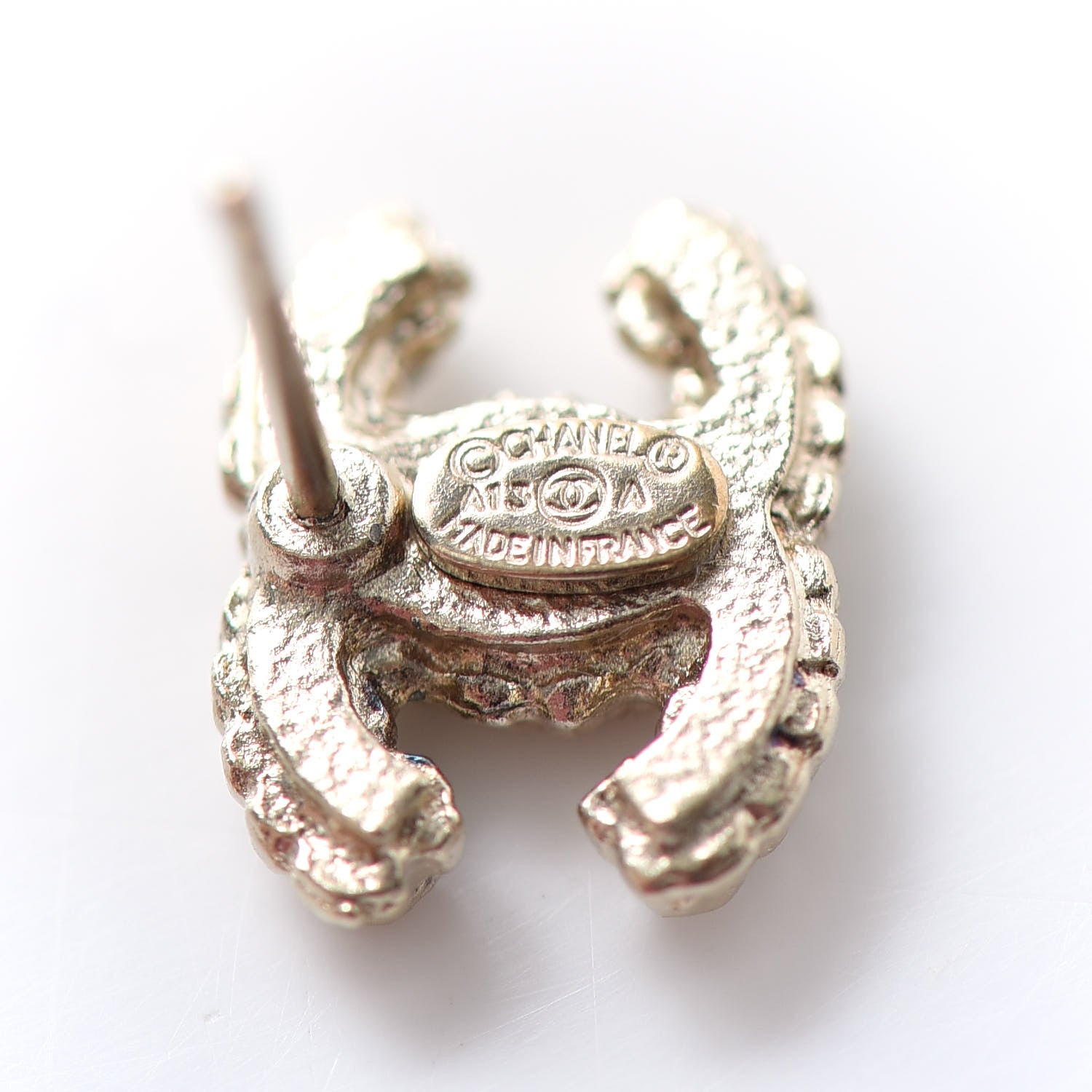 Chanel Crystal Mini CC Earrings Gold 4 of 4