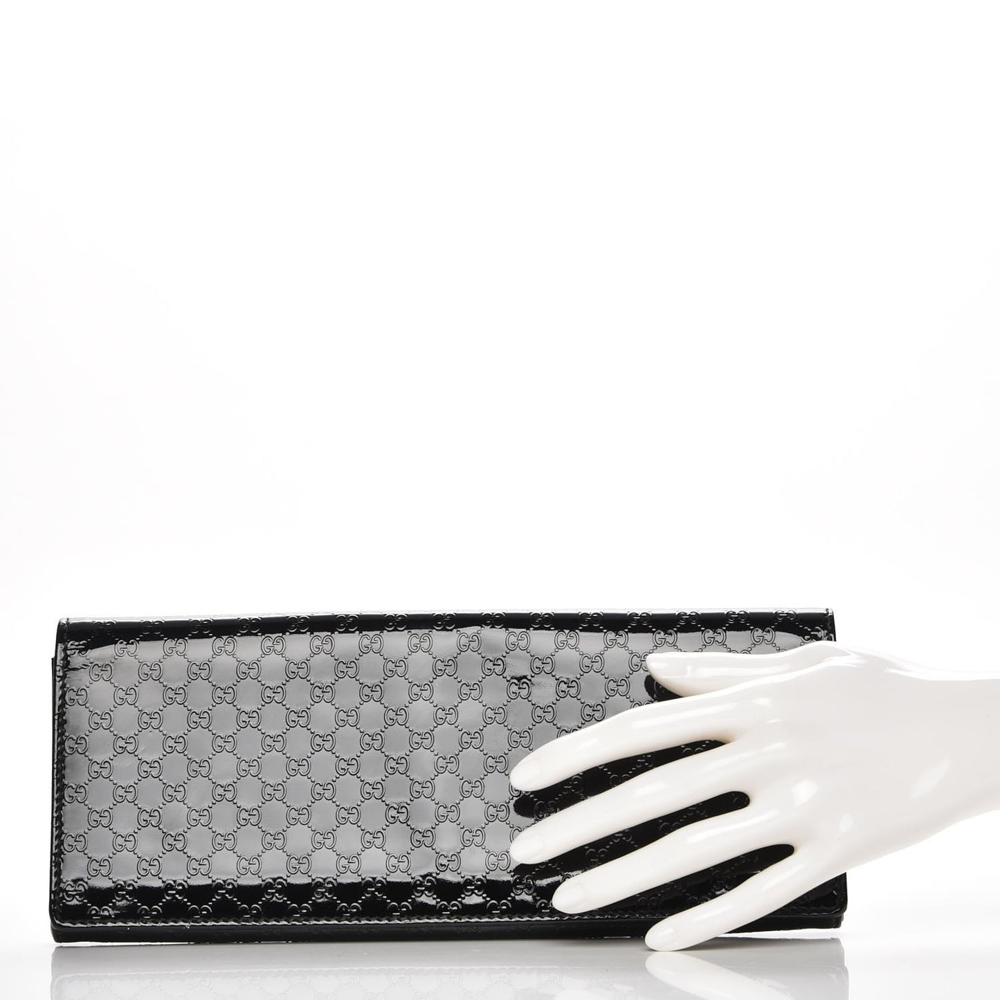 Patent Microguccissima Small Broadway Clutch Black