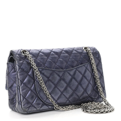 Chanel Metallic Aged Calfskin Quilted 2.55 Reissue 225 Flap Blue 3 of 21