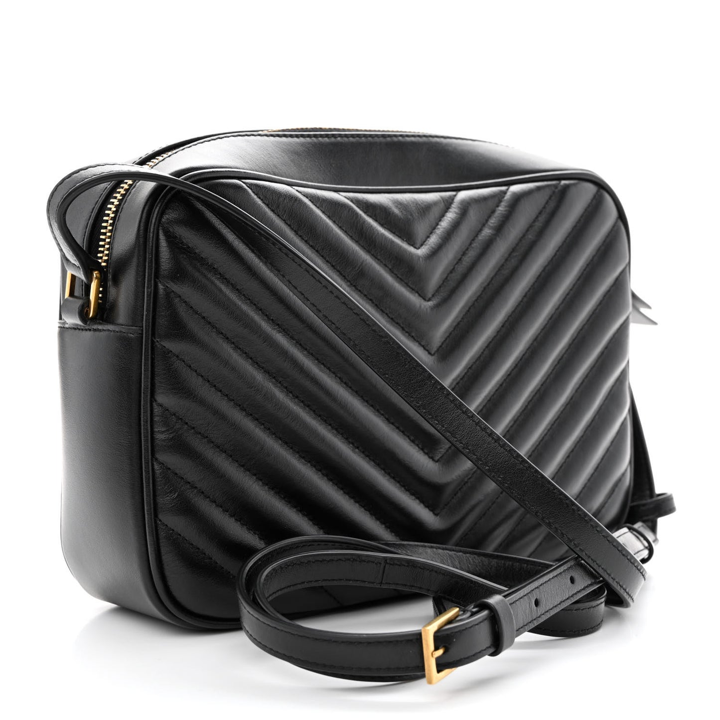 Calfskin Matelasse Monogram Lou Camera Bag Black