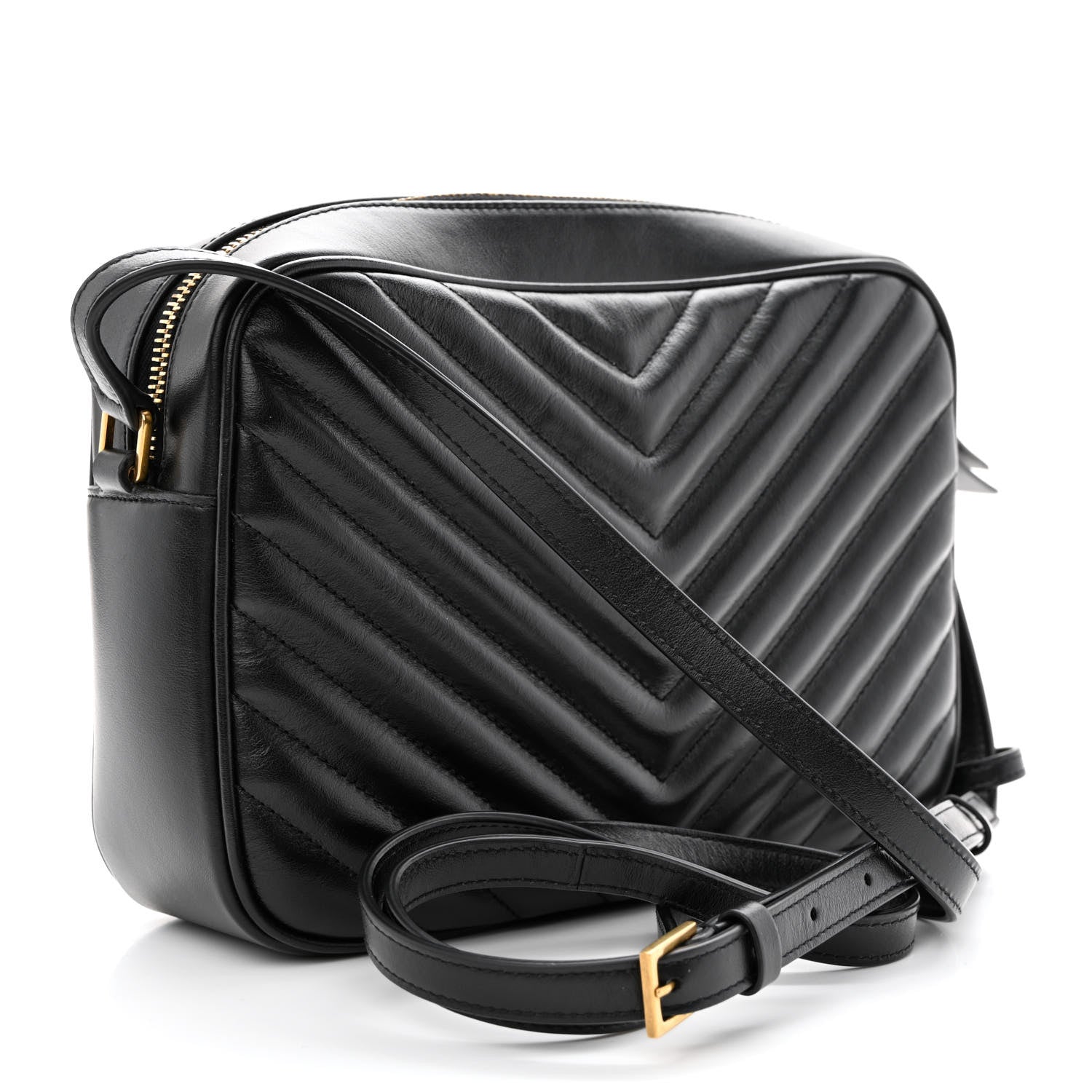 Saint Laurent Calfskin Matelasse Monogram Lou Camera Bag Black 3 of 11