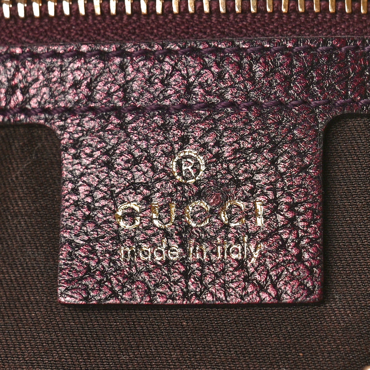 Gucci Metallic Calfskin Bamboo Ring Hobo Aubergine 6 of 10