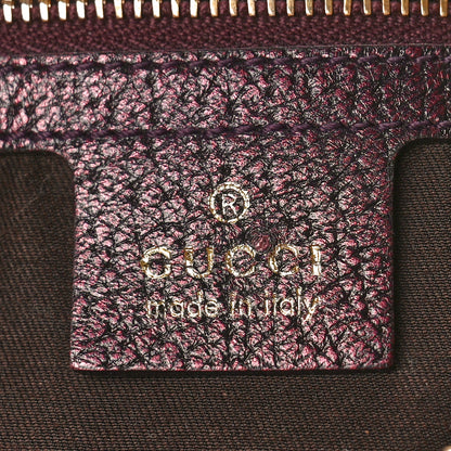 Gucci Metallic Calfskin Bamboo Ring Hobo Aubergine 6 of 10