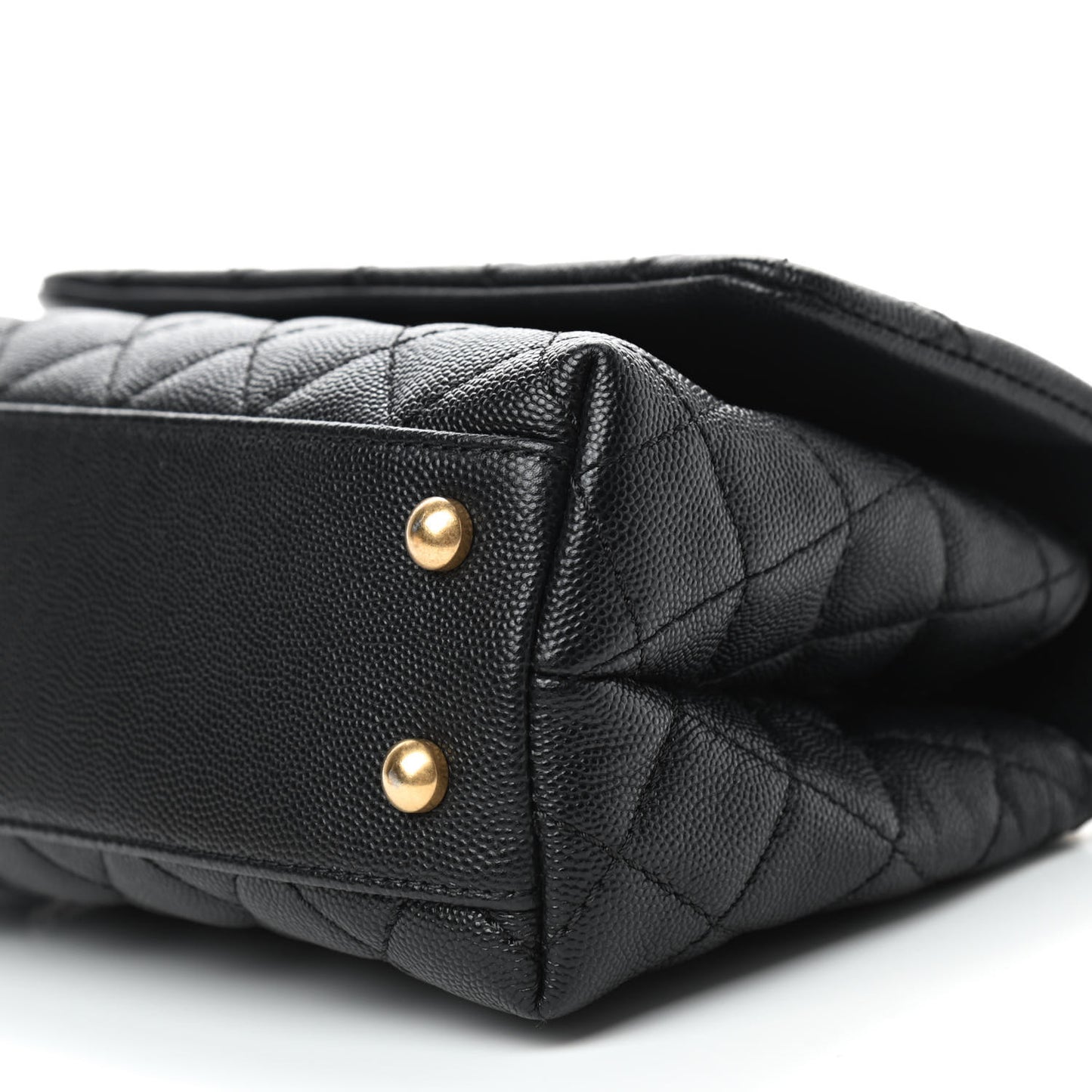 Caviar Quilted Mini Coco Handle Flap Black