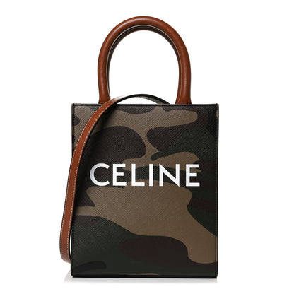 Celine Canvas Calfskin Mini Vertical Cabas Khaki 1 of 8