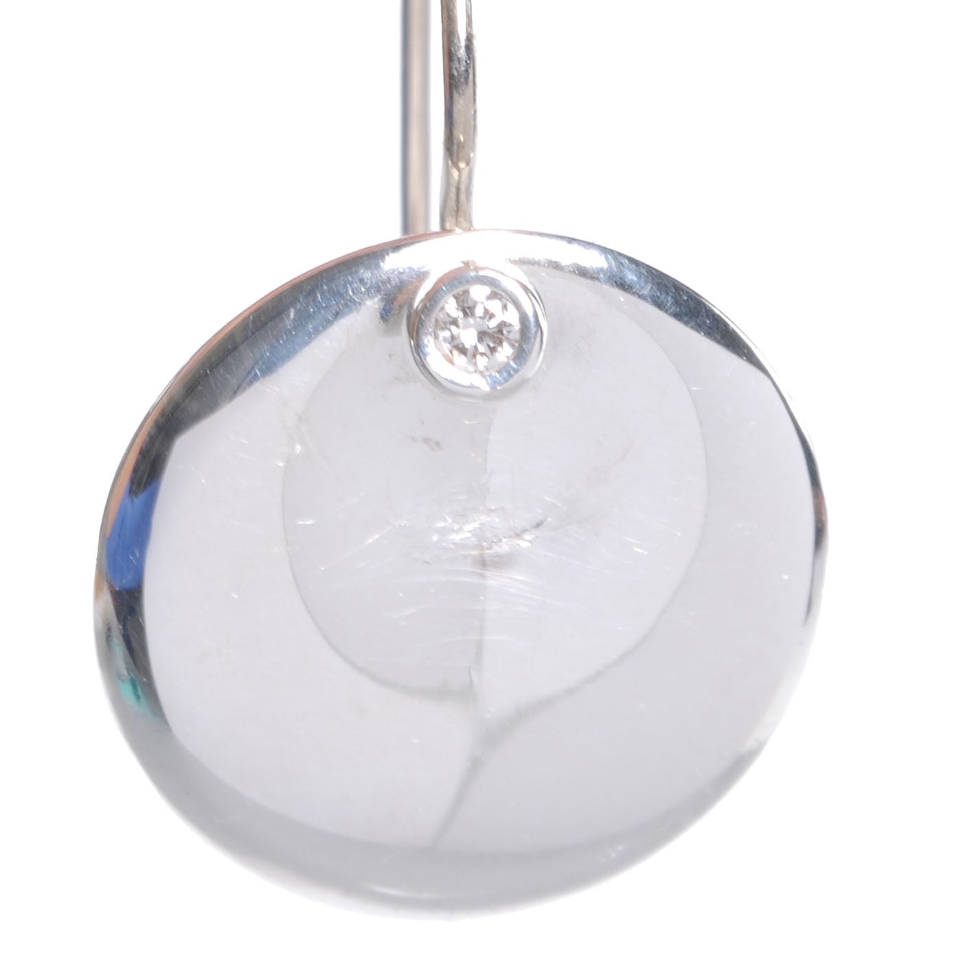 Sterling Silver Diamond Elsa Peretti Dangle Earrings