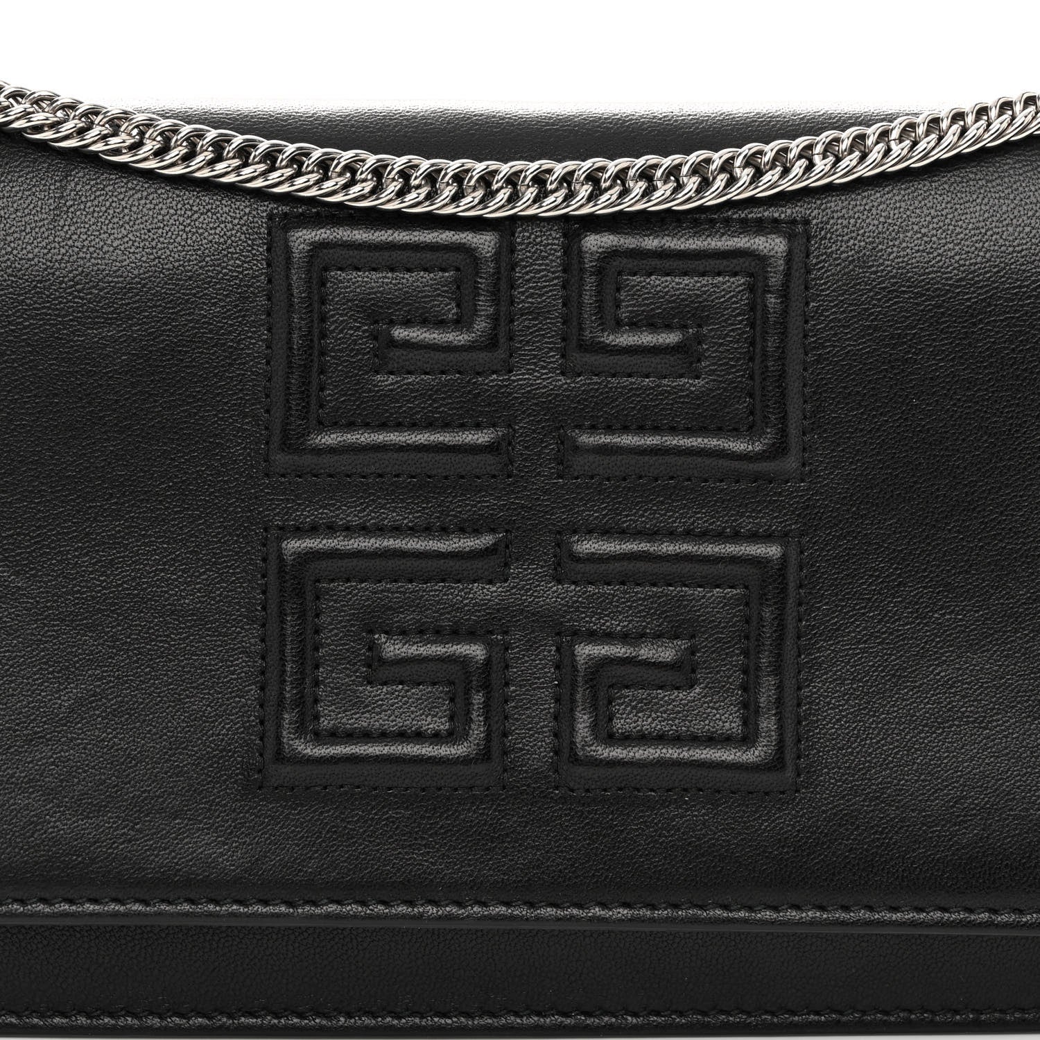 Givenchy Lambskin Emblem Chain Wallet Black 7 of 10