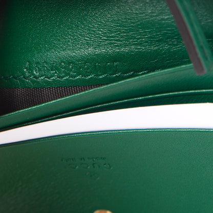 Gucci Calfskin Matelasse GG Marmont Card Case Wallet Emerald 8 of 9