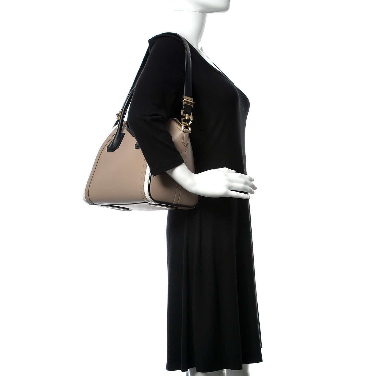 Calfskin Small Tri-Color Antigona Beige Black White