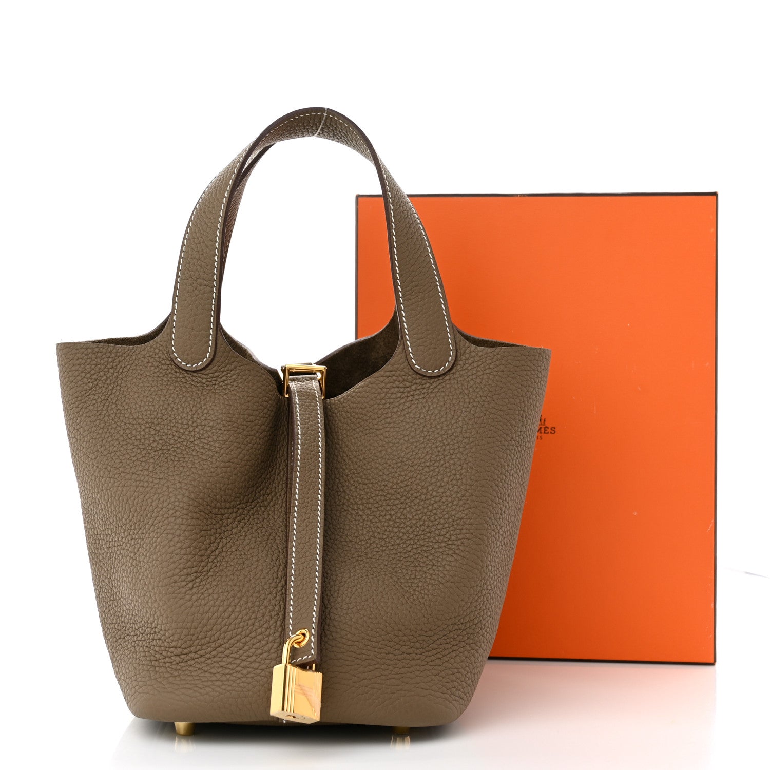 Hermes Taurillon Clemence Picotin Lock 18 PM Etoupe 10 of 10