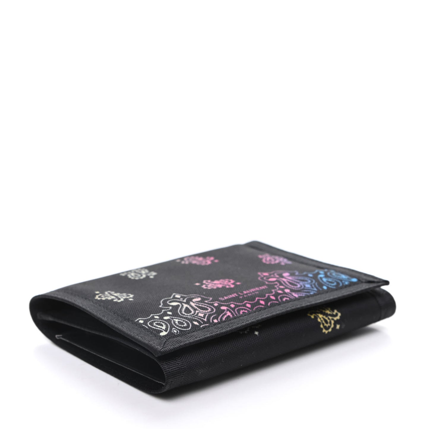 Nylon Bandana Print Tiny Buffalo Wallet Black
