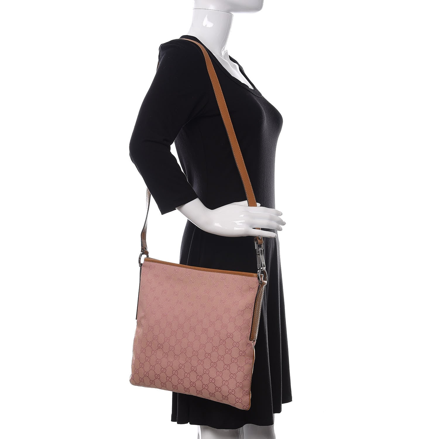 Gucci Monogram Flat Messenger Bag Pink 2 of 11