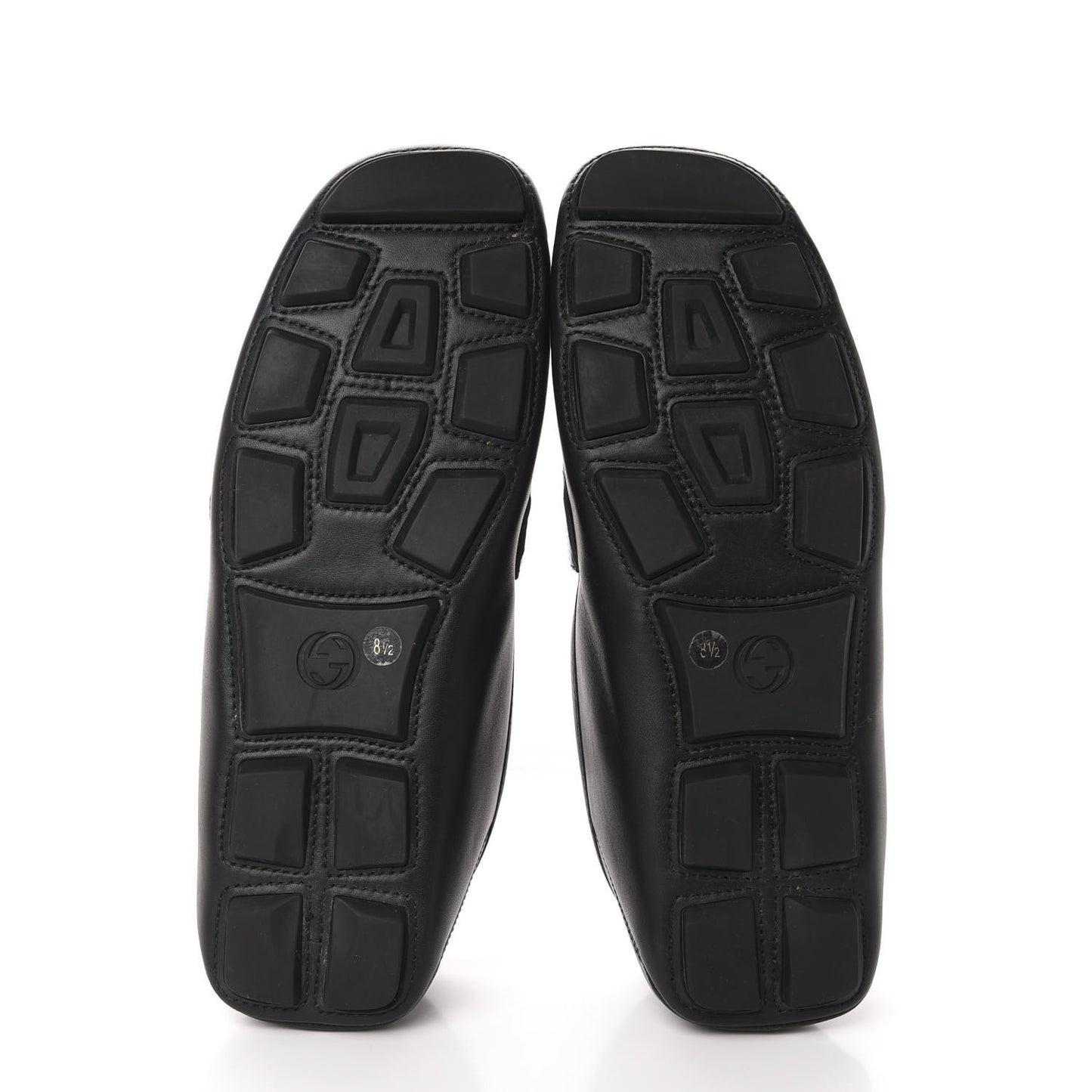 Velvety Calfskin Web Mens Noel Driver Loafers 8.5 Black