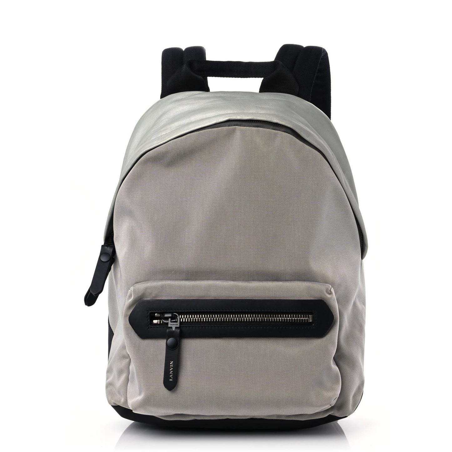 Technical Canvas Nappa Nylon Backpack Grey Black